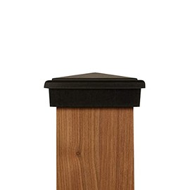 4x4 Post Cap (3.5") Black Pyramid Slim Profile Post Top for Fences, Decks Mailboxes, by Atlanta Post Caps