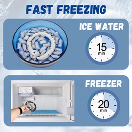 2 Pack Neck Cooling Tube with Insulated Bag - Reusable Ice Ring Neck Cooler Indoor Outdoor - Relief for Summer and Hot Flashes - Wearable Ice Ring Freezes Under 64℉(Blue+Yellow)