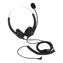 Over-Ear Headphones with Noise Cancelling Mic, 3.5mm Stereo Wired Telephone Headset with Microphone,360° Rotary Earmuffs for Skype,Call Center,Office,Video Conference,Laptop,PC(2.5mm Plug)