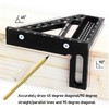 3D Aluminum Speed Square - Professional Carpenters' Measuring Ruler with
