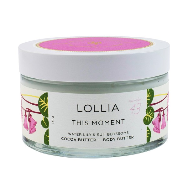 LOLLIA This Moment Body Butter, 5.5 oz. - Water Lily & Sun Blossom Fragrance - Shea Butter & Cocoa Butter, Body Lotion for Women, Hydrating & Smooth Body Moisturizer