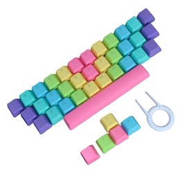 Gadpiparty 39 Teclas Pbt para Teclado con Colores Arcoíris Morado Azul Verde Amarillo Rosa Extractor de Teclas Repuesto Resistente para Teclado de Computadora Decoración y Protección