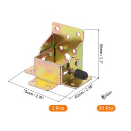 uxcell 2 Pcs Folding Table Leg Hinges, 90 Degree Folding Extension Support Bracket Locking with Screws for Folding Feet, Folding Countertop, Folding Kitchen Table