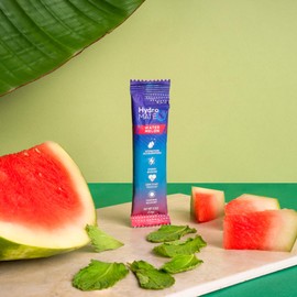 HydroMATE Electrolytes Powder Drink Mix Packets Hydration Accelerator Low Sugar Rapid Party Relief Recovery Vitamin C Plus Caffeine Watermelon 16 Count