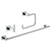 Grohe Essentials Cube 3-in-1 Bathroom Accessory Set, Polished Chrome