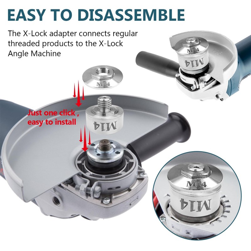 M14 Adapter for Xlock with M14 Locking Nut, Angle Grinder