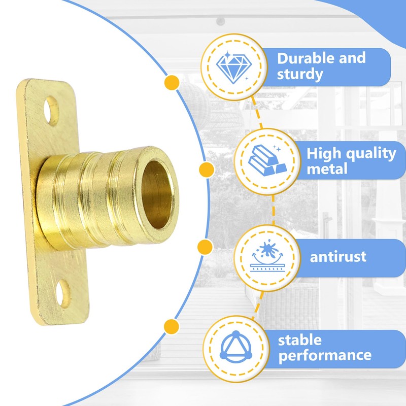Nvguoes 3/8" Inside Mount Curtain Rod Brackets (4-Pack) 丨Heavy Duty