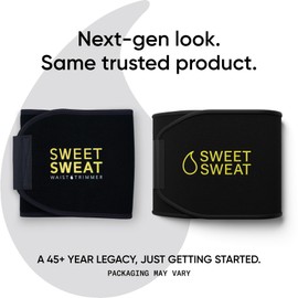 Sports Research Sweet Sweat Waist Trimmer (Core Series) - Premium Sweat Enhancing Fitness Band for Women & Men - Adjustable Fit · Latex-Free Neoprene - Yellow Logo, Small