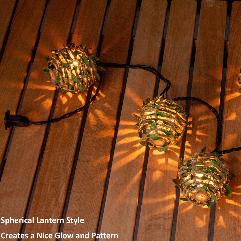 Decorative Lantern String Lights, Outdoor Plug in Hanging Lights with