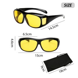 OAAO 1 Piece of Sunglasses, 1 Glasses Bag, Night Driving Glasses for Men and Women, Yellow Driving Glasses, Anti-Glare Night Driving Glasses, Polarized Night Driving Glasses for Running and Cycling