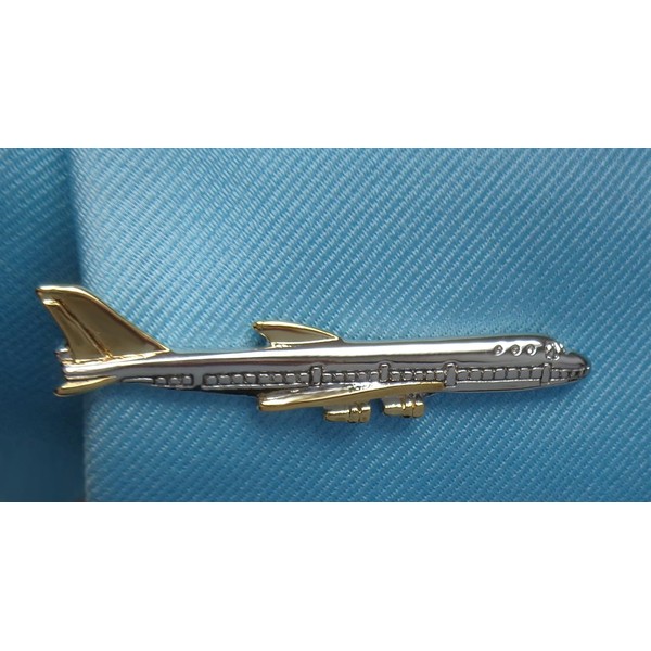 Unbekannt Airplane Tie Clip Short 5.8 cm Long Bi-Colour Shiny