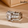 Jeulia 3 PC Wedding Ring Set 5.2ct Radiant Cut Moissanite