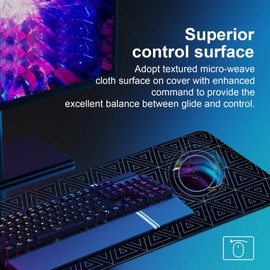 DAWNTREES Desk Mat 80x30cm,Triangle Pattern,Non-Slip Rubber Base,Stitched Edge,Desk mat for Laptop,Computer & PC, Wristing Pad for Gamer,Office & Home