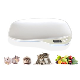 Small Digital Pet Scale for Dogs Cats, Max 33 lbs LCD Display Small Animal Scale, Multi-Function Mini Electronic Kitchen Food Weighing Scales, for Hamster Kitten Puppy Hamster Little Bird