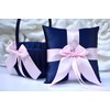 Flower Girl Basket and Ring Bearer Pillow Set in Navy