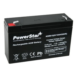 PowerStar AGM610 6V 10Ah UPS SLA Battery – Compatible with Streamlight LightBox