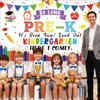 White Kindergarten Graduation Banner - Look Out Kindergarten Here I