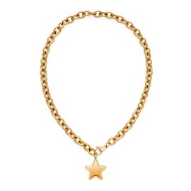 GREICHFAN Star Pendant Necklace for Women 18K Gold Choker Necklaces Chunky Charm Necklaces Statement Necklace Trendy Jewelry