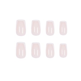 Gentle Claws Press On Nails | White Scent Nude Nails, Short Coffin French Tip Press On Nails for Women and Girls, 24 Pcs Reusable Fake Nails (Amelie)