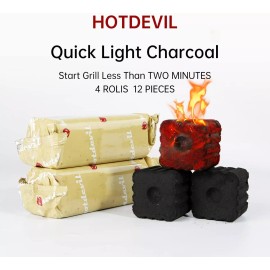 Hotdevil Quick Light Charcoal Instant Light Hardwood Lump Charcoal Hookah Charco