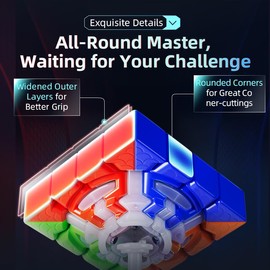 Bukefuno MoYu AoSu V7 DoubleTrack UV 4x4 Magic Cube Magnetic Moyu AoSu WRM V7 112 Magnets,Puzzle 4x4x4 DoubleTrack UV Magic Cloth Stickerless Cube Speed