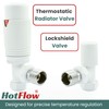 Hot Flow All-White Estuary Angled TRV Thermostatic Radiator Valve (Pair)