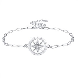 Hifeeled Women's Bracelet 925 Sterling Silver for Women Original Jewellery Christmas Gift Mother Wife Girlfriend Adjustable [16 + 4 cm], Silver, Cubic Zirconia