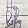 JIEEIN - Decoración para tarta de feliz cumpleaños, plástico morado,