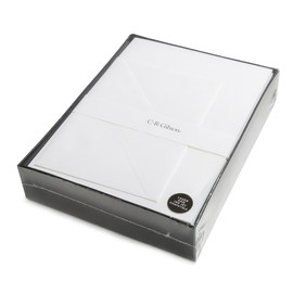 C.R. Gibson White Boxed Letter Papers with Envelopes, 40pc, 6'' W x 8'' H
