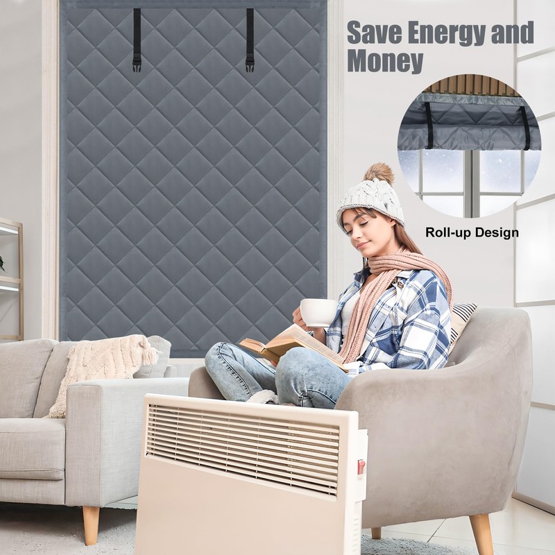 Winter Insulated Window Cover 47in x 63in Thermal Insulated Window