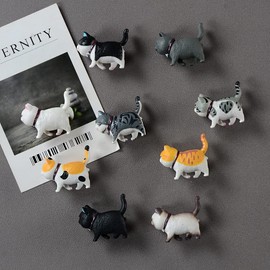 Fridge Magnets, Set of 9 Cats, 3D Design, Cute Magnets, Perfect for Refrigerators, Maps, Whiteboards, Offices, Great Gift (Set of 1)