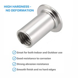 M6 x 12 Cylinder Nuts, Hexagon Socket Nuts with Insertion Furniture, Galvanised Alan Hex Nut with Key Sleeve for 6 mm Screws (Pack of 25)