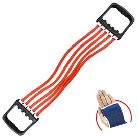 Fitness Chest Expander Muscle Pull Exerciser - Portable Latex Multi-Function Pull Rope Exercise Fitness Yoga Resistance Band Red