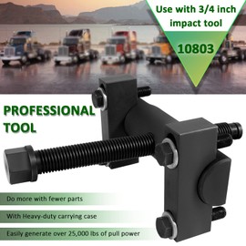 Bonbo 10803 Heavy-Duty Yoke Puller Kit Semi Truck Yoke Remover Tool Kit, Use for Commercial Trucks, Replacement for Spicer & Meritor 1610 1710 1760 1810 Series, Use with 3/4 inch Impact Tool