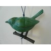Kotobuki Iron Japanese Wind Chime, Green Songbird/Branch