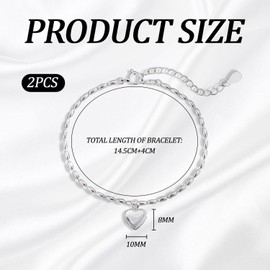 YSJCHEBS Pack of 2 Love Charm Bracelets, Pearl Bracelets, Simple Style, Fashionable and Versatile Bracelets, Women's Bracelets, Clothing Accessories
