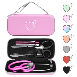 YINKE Stethoscope Case for 3M Littmann Classic III, Lightweight II S.E, MDF Acoustica Deluxe, Cardiology IV Stethoscopes -Extra Room Medical Scissors Reflex Hammer Penlight, Ideal Gift Nurse Doctor