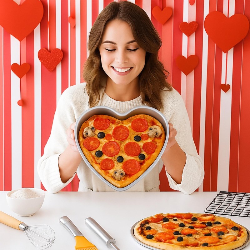 Nuogo 3 Pieces Heart Shaped Cake Pans 8 Inch Heart