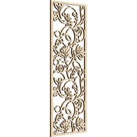 Ekena Millwork WALW18X45X0375CAPBI Caspian Decorative Fretwork Wood Wall Panels, 17 3/8"W x 44 3/8"H, Birch