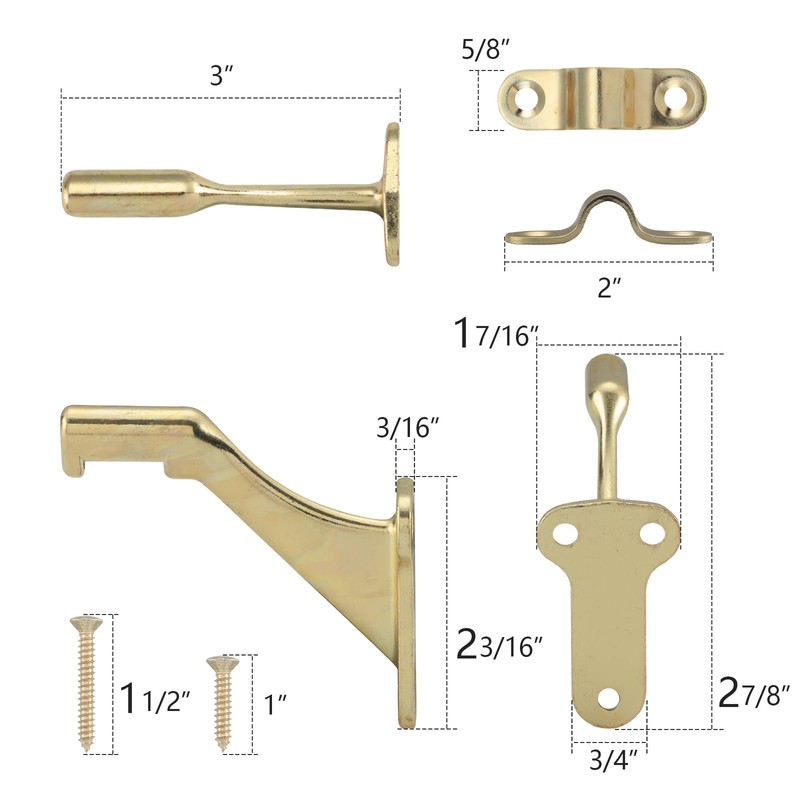 HOME MASTER HARDWARE Handrail Stair Brackets 3" Heavy Duty Staircase