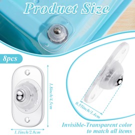 Honoson 8 Pcs Self Adhesive Caster Wheels Appliance Rollers Appliance Sliders for Kitchen 360° Swivel Universal Wheel Mini Small Kitchen (Clear with 1 Steel Ball Style)
