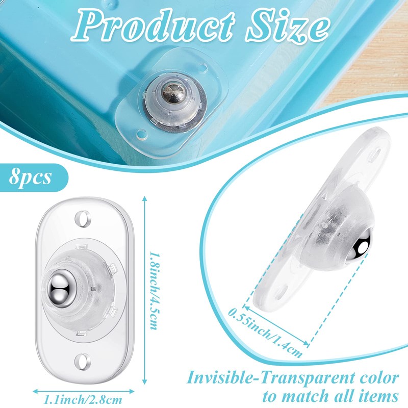Honoson 8 Pcs Self Adhesive Caster Wheels Appliance Rollers Appliance