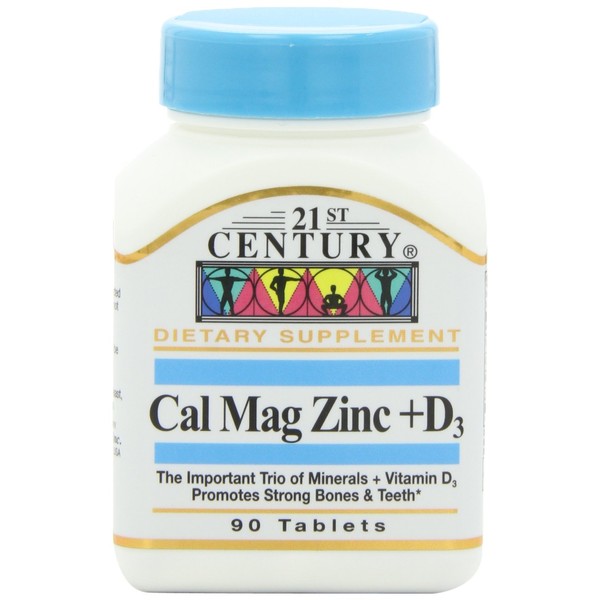 21st Century Cal Mag Zinc +D Tablets, 90 Count (Pack of 2)