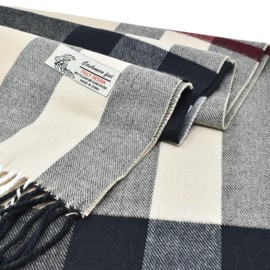 Glory Max Classic Plaid Striped Luxurious Checked Pattern Winter Scarf For Men Women Soft Cashmere Feel 72"x12" (Beige/Black Plaid)