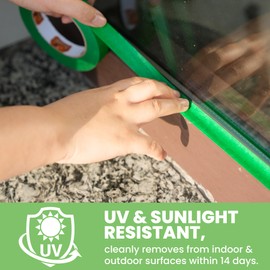 TAPEBEAR Green Painters Tape Multi-Surface Masking Tape 0.94 inch x 60 Yard, Indoor and Outdoor Painting Tape, Residue Free Easy Removal with Sharp Lines, Paint Tape for Walls, Auto, Home, 6Rolls