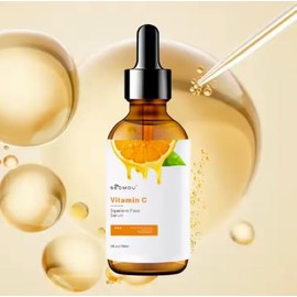 Vitamin C Facial Serum with Sodium Hyaluronate and Squalane, Anti-Ageing Brightening Treatment for Dark Spots, 30ml (3 x 30ml Bottle)