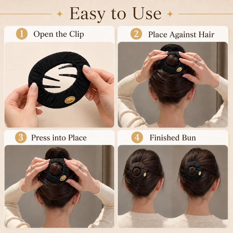 3 Pcs Flat Hair Clips for Women, Soft Non-irritating Round