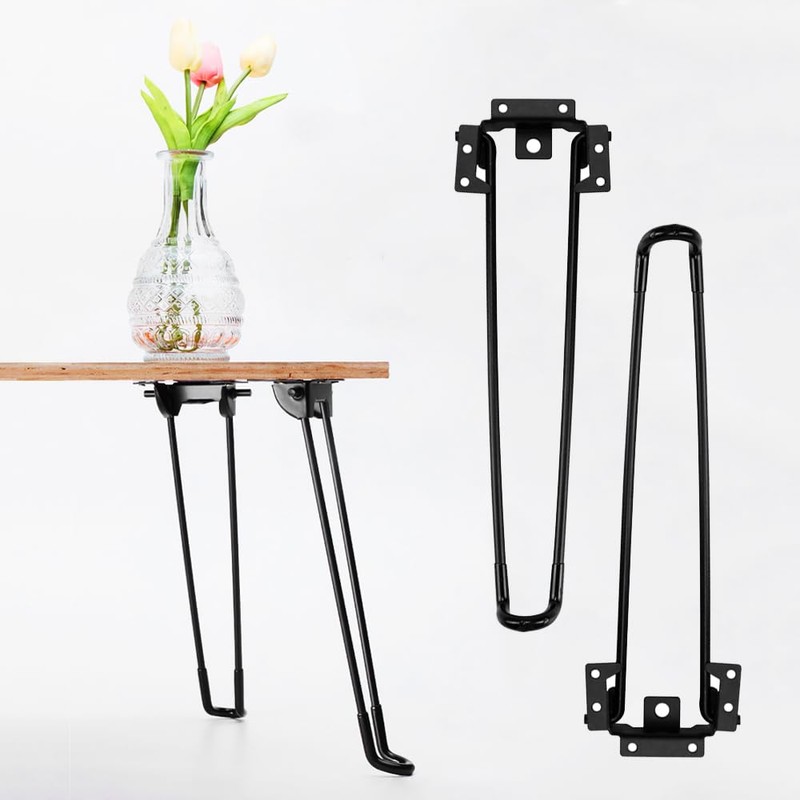 ANTEISI Table Legs，20.4inch Hairpin Table Legs, Folding Hairpin Legs,DIY for