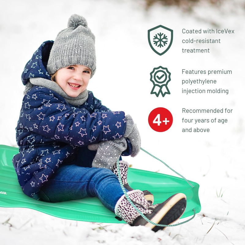 Slippery Racer Downhill Xtreme Flexible Adults and Kids Plastic Toboggan