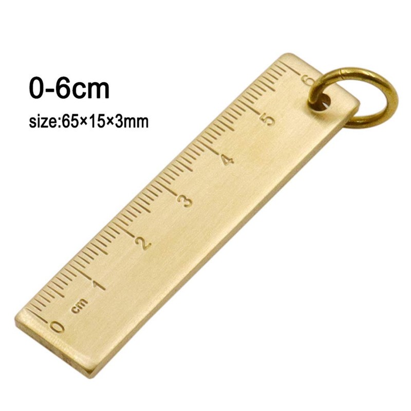 BIlinli 6cm Small Copper Ruler 3mm Thickened Brass Metal Ruler